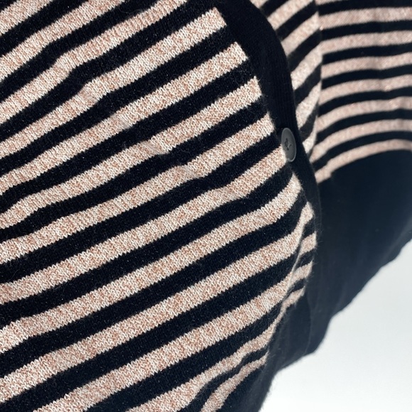 Lane Bryant black white rose gold metallic threaded button down cardigan - Picture 5 of 6